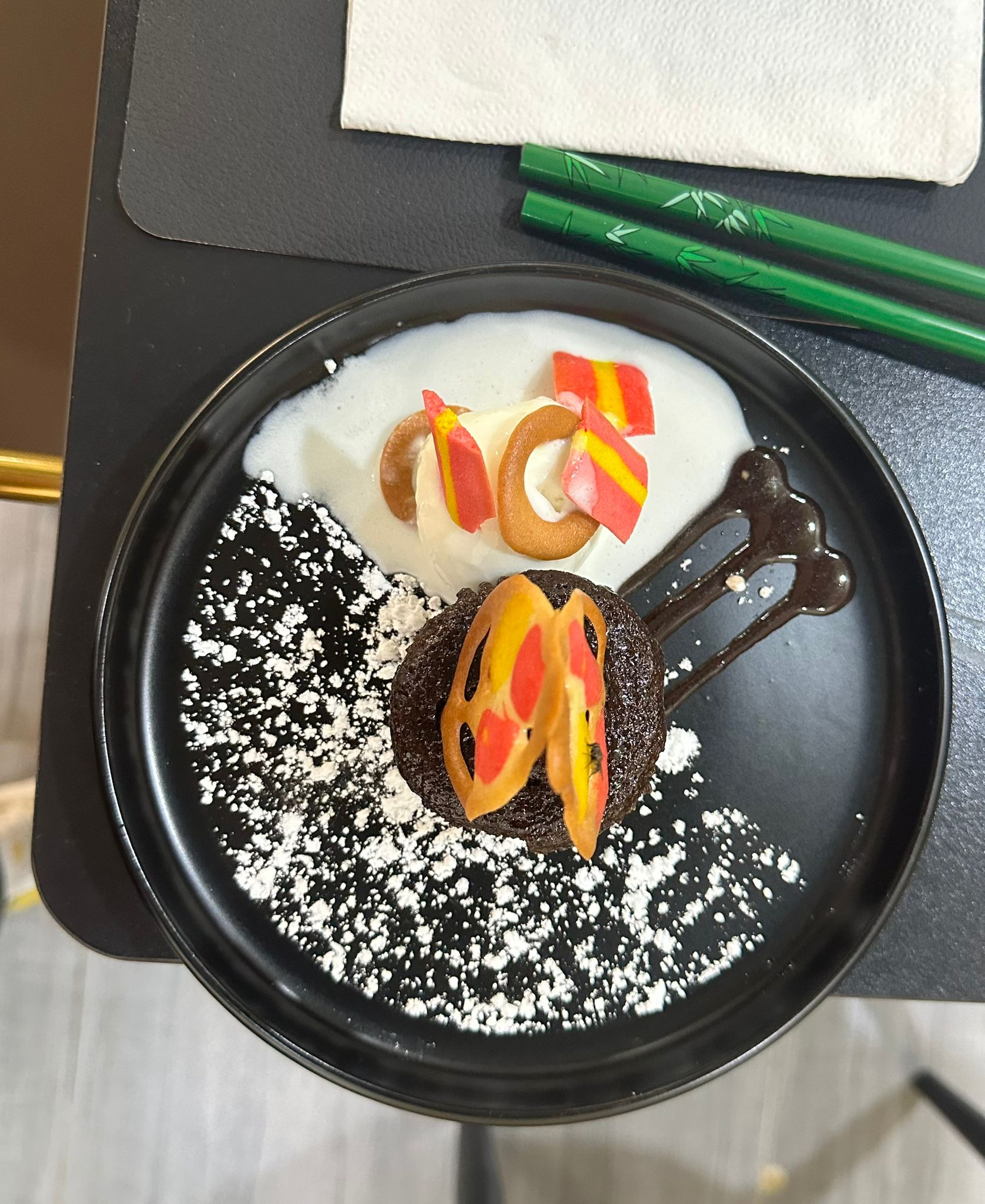 Artistic dessert creation